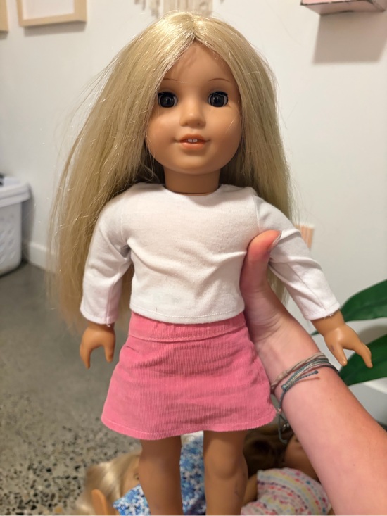 American Girl Other - American Girl Blonde Doll in White Top and Pink Skirt
